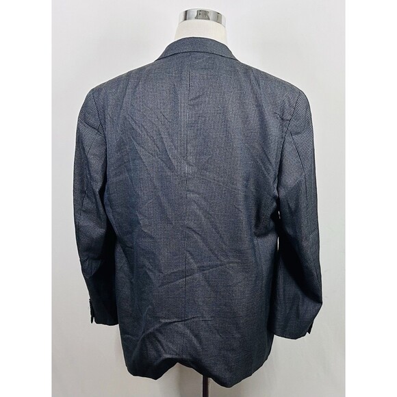 Joseph Abboud 44R Sport Coat Wool Silk Houndstooth Gray Blue Two Button - Picture 6 of 8